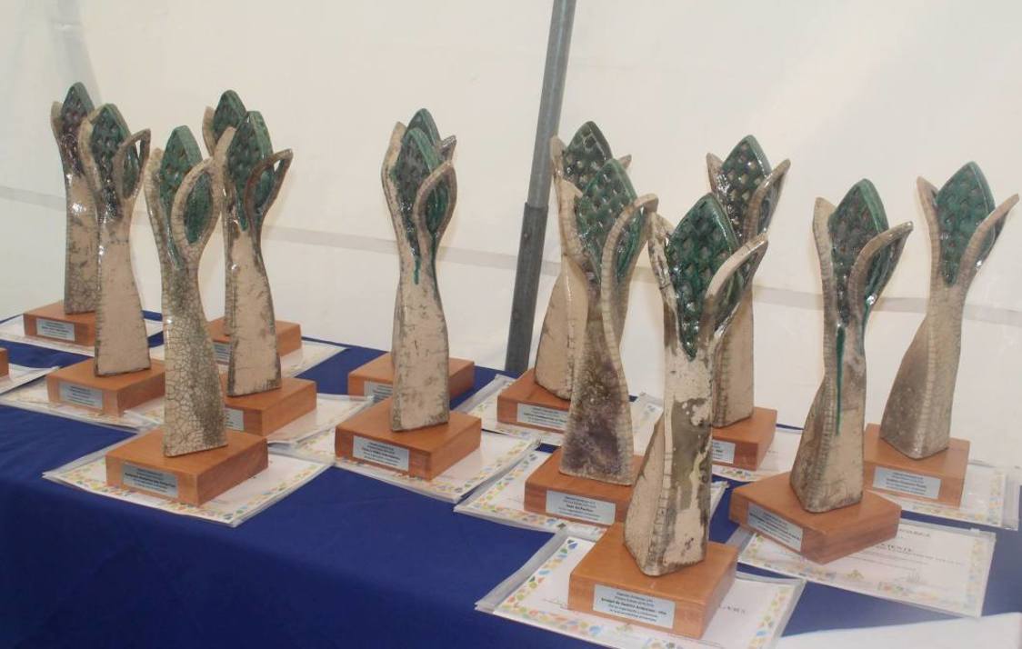 A sculpture by the plastic artist Iria Salas represented the UCR Environmental Award (photo by Laura Rodriguez).